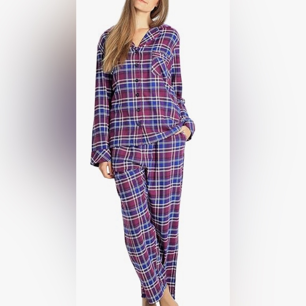 EVERDREAM Women's flannel pajamas, long pajama set 100% cotton